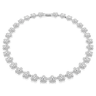 ariana grande x swarovski necklace  round cut  flower  white  rhodium plated