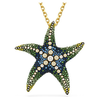 Idyllia pendant and brooch, Crystal pearls, Starfish, Multicolored, Gold-tone plated