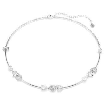 swarovski idyllia necklace  heart with arrow  white  rhodium plated