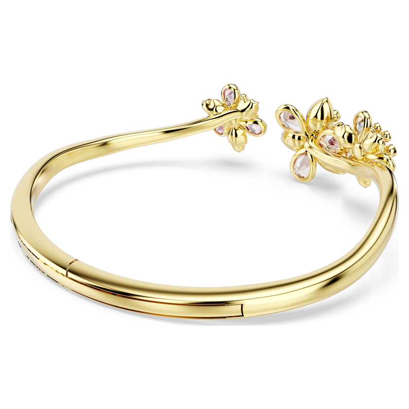 swarovski idyllia bangle  mixed cuts  flower  multicolored  gold tone plated