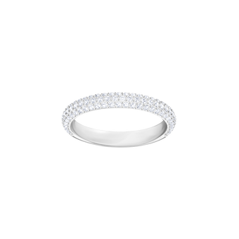 Stone Mini Ring, White, Rhodium Plating