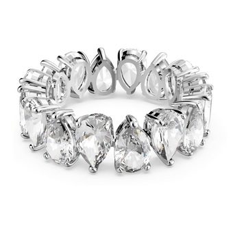 swarovski matrix vittore ring drop cut white rhodium plated