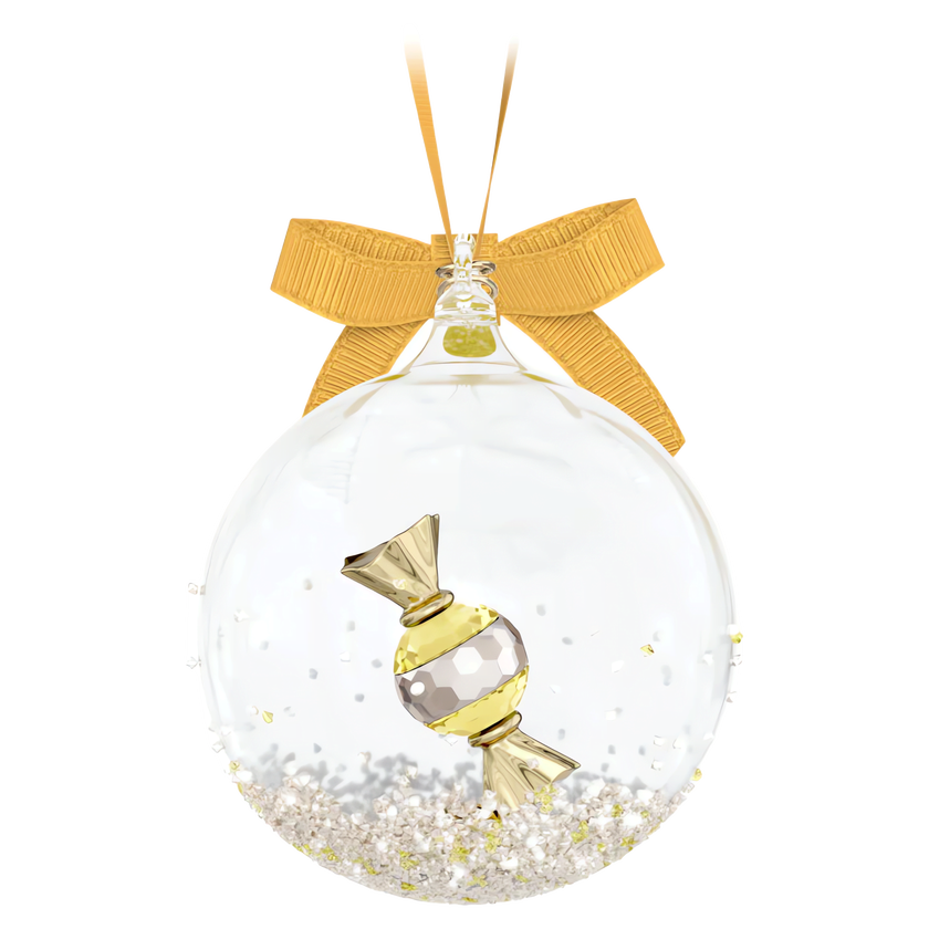 swarovski holiday cheers dulcis ball ornament  yellow