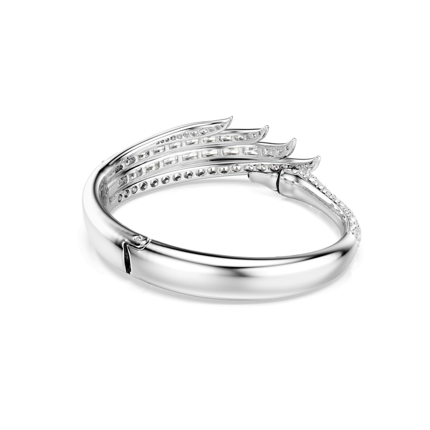 swarovski vienna bangle  mixed cuts  swan  white  rhodium plated