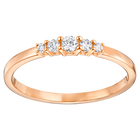 Frisson Ring, White, Rose gold tone plated