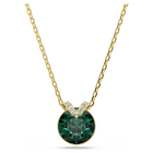 swarovski bella v pendant round cut green gold tone plated