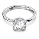 Constella cocktail ring, Princess cut, White, Rhodium plated