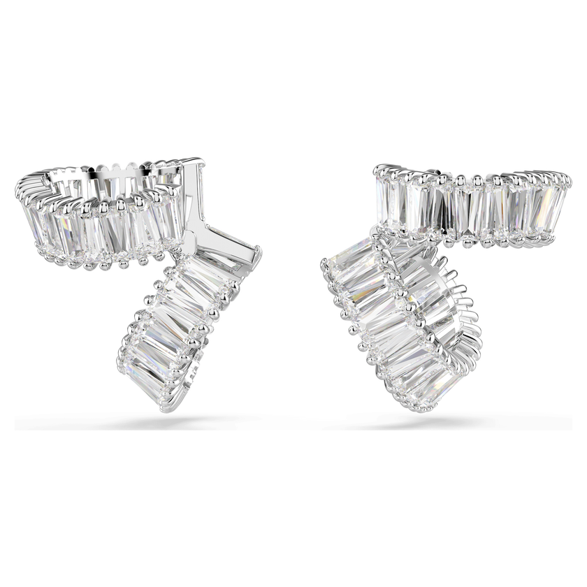 ariana grande x swarovski ear cuffs  baguette cut  white  rhodium plated