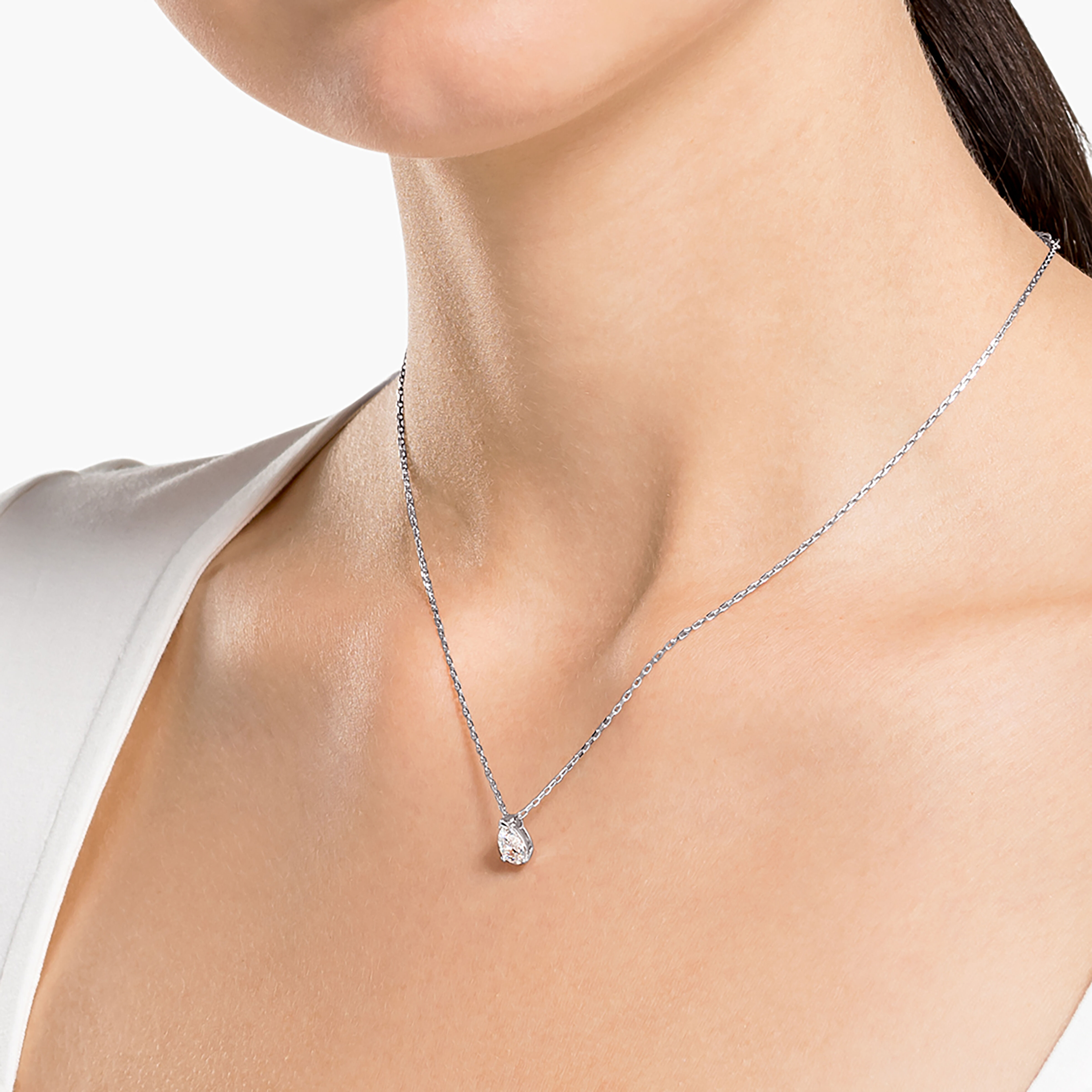 Buy Swarovski Attract set Pear cut White Rhodium plated