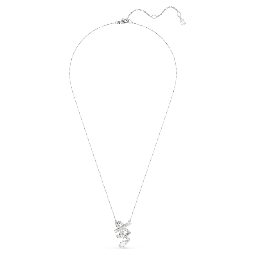 swarovski hyperbola pendant  mixed cuts  white  rhodium plated