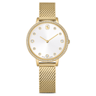 swarovski clarica watch  swiss made  metal bracelet  gold tone  gold tone finish