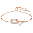 swarovski constella bracelet crystal pearl round cut white rose gold tone plated