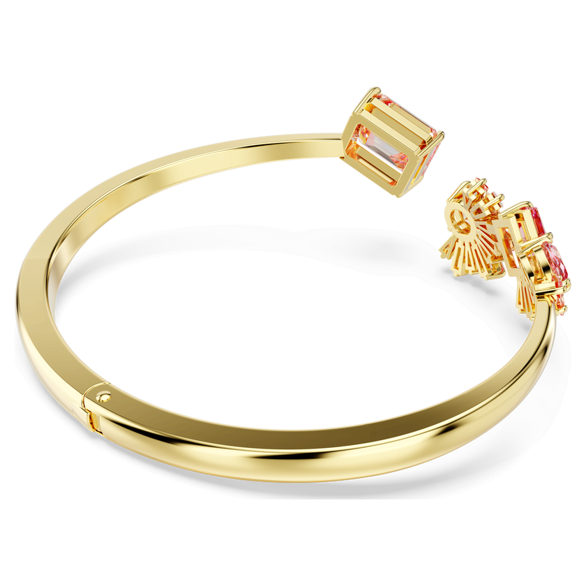 swarovski gema bangle  mixed cuts  pink  gold tone plated