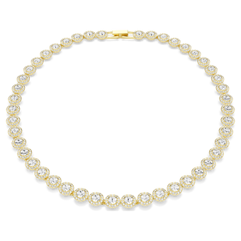 swarovski una angelic necklace  round cut  white  18k gold finish