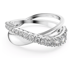 swarovski hyperbola ring  round cut  white  rhodium plated