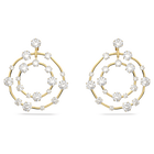 swarovski constella clip earrings mixed round cuts white gold tone plated