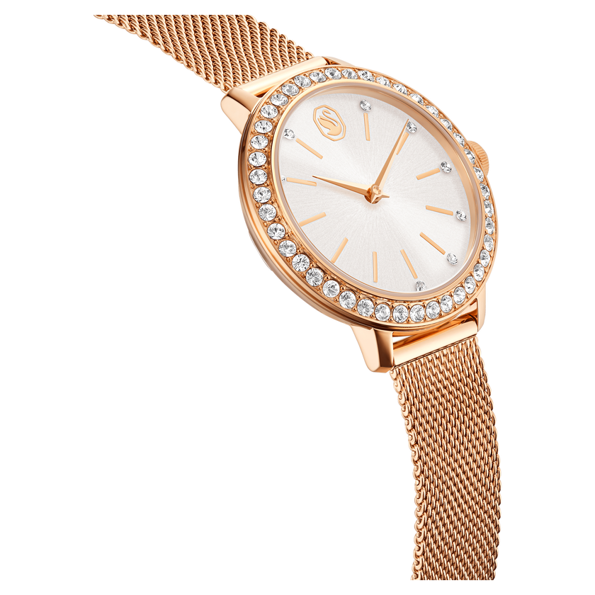 swarovski certa watch  metal bracelet  rose gold tone  rose gold tone finish