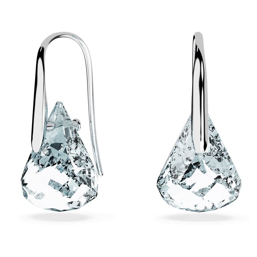swarovski lunar drop earrings  blue  rhodium plated