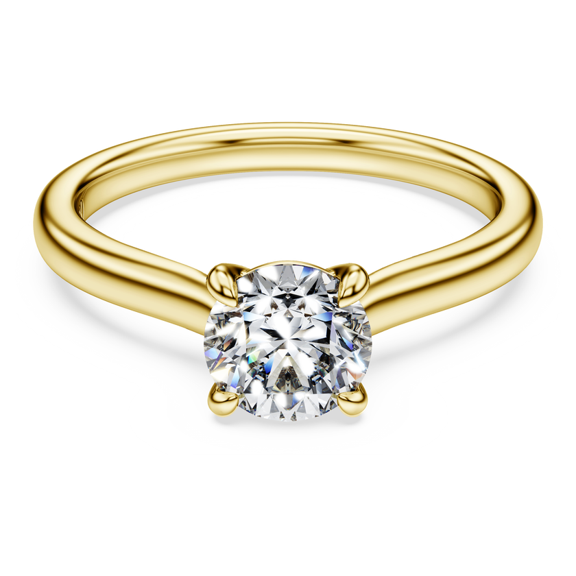 swarovski eternity solitaire ring  lab grown diamonds 1 0 ct tw  round shape  white  18k yellow gold
