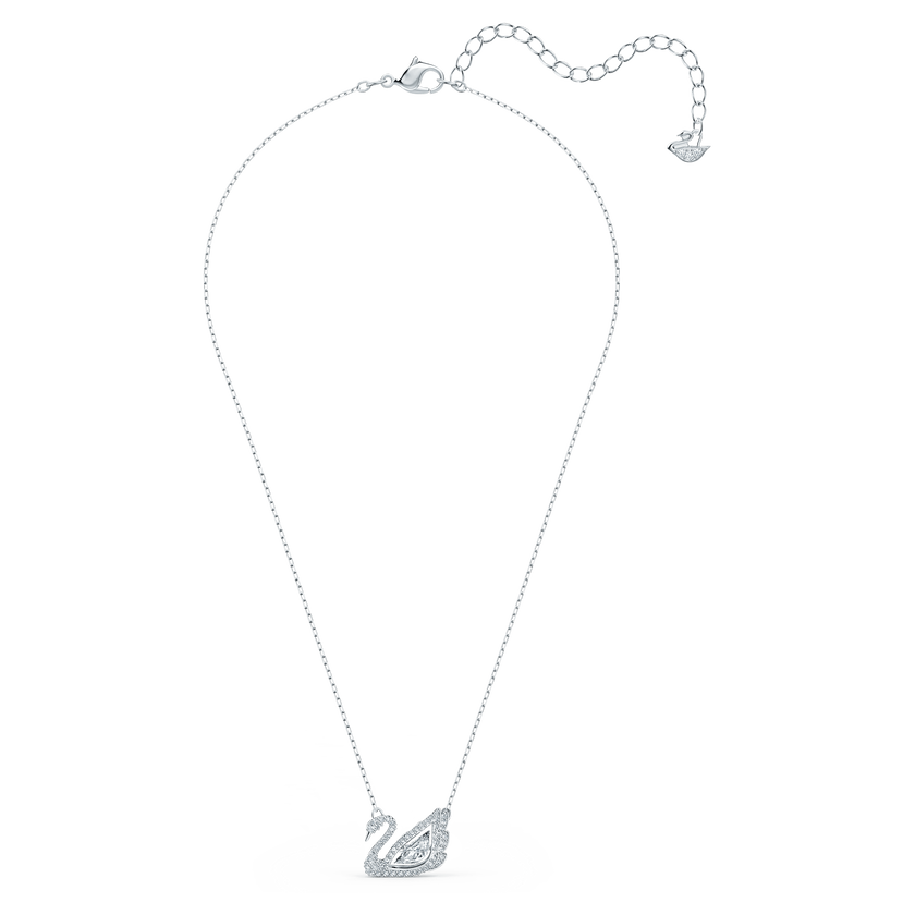 swarovski dancing swan necklace  swan  white  rhodium plated