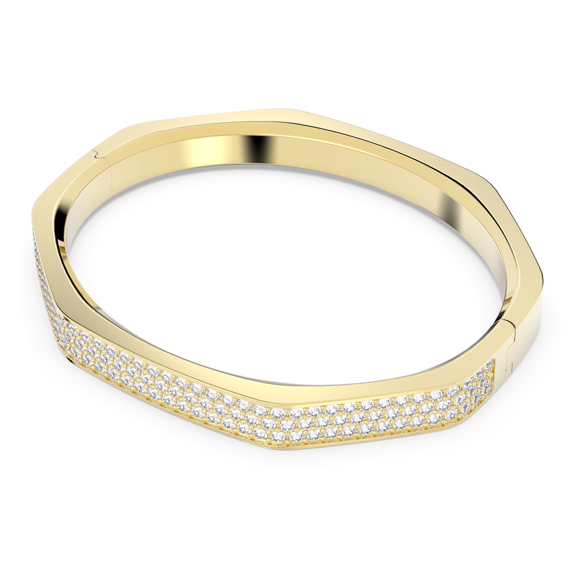 swarovski dextera bangle  octagon shape  white  gold tone plated