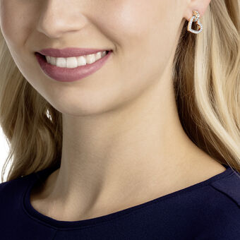 swarovski lovely stud earrings  heart  white  18k rose gold finish