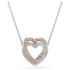 swarovski hyperbola necklace  round cut  heart  white  mixed metal finish