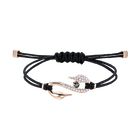 swarovski power collection hook bracelet black rose gold tone plated