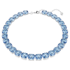 swarovski millenia necklace  cushion cut  blue  rhodium plated