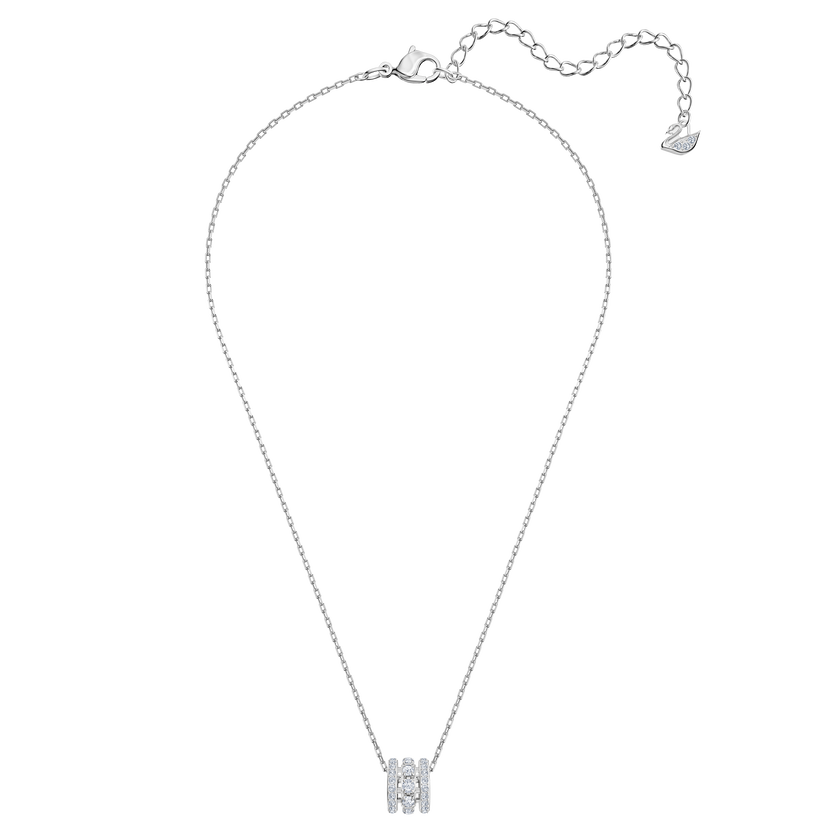 Further Pendant, White, Rhodium plated