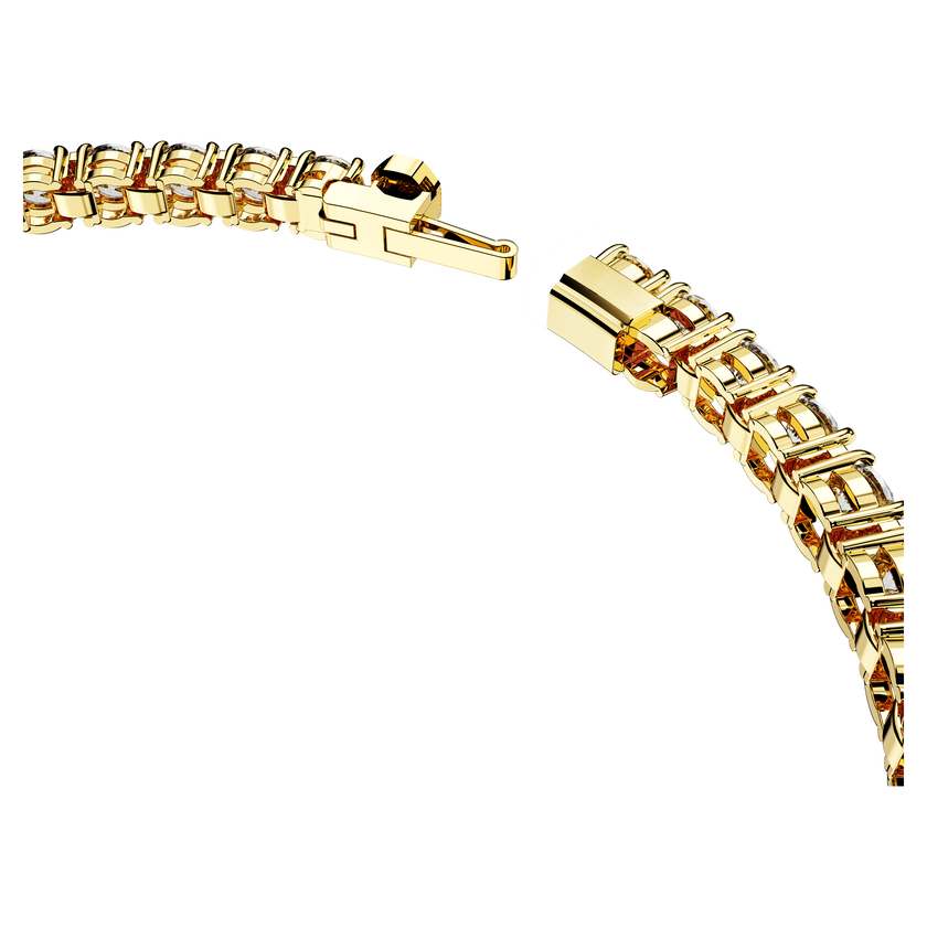 swarovski matrix tennis bracelet  round cut  white  gold tone plated