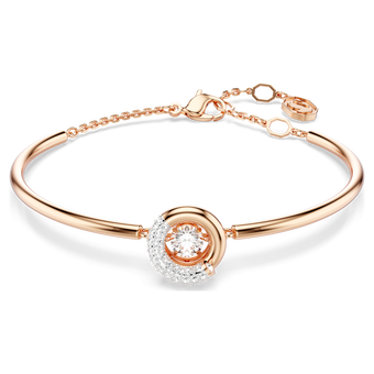 swarovski dextera bangle round cut white rose gold tone plated