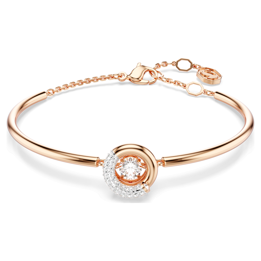 swarovski dextera bangle  round cut  white  rose gold tone plated