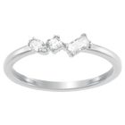 Frisson Ring, White, Rhodium plated