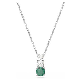 swarovski attract trilogy pendant green rhodium plated