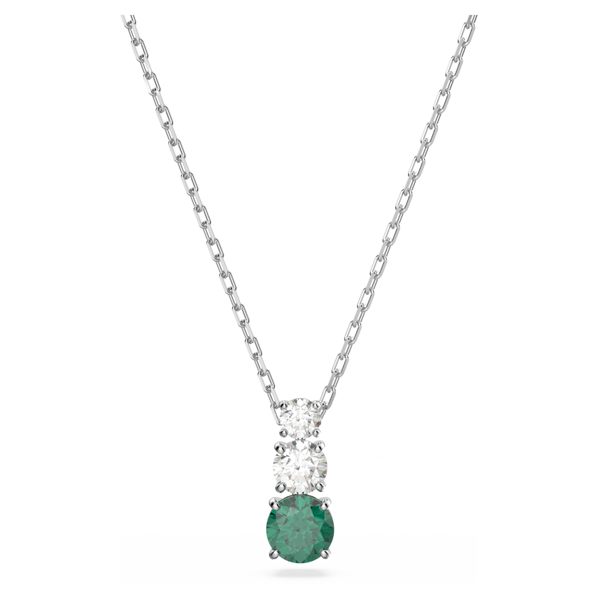 swarovski stilla attract pendant  green  rhodium plated