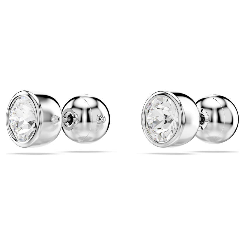 swarovski imber stud earrings  round cut  white  rhodium plated