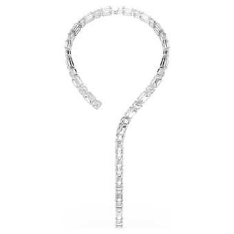 swarovski millenia tennis necklace  octagon cut  white  rhodium plated