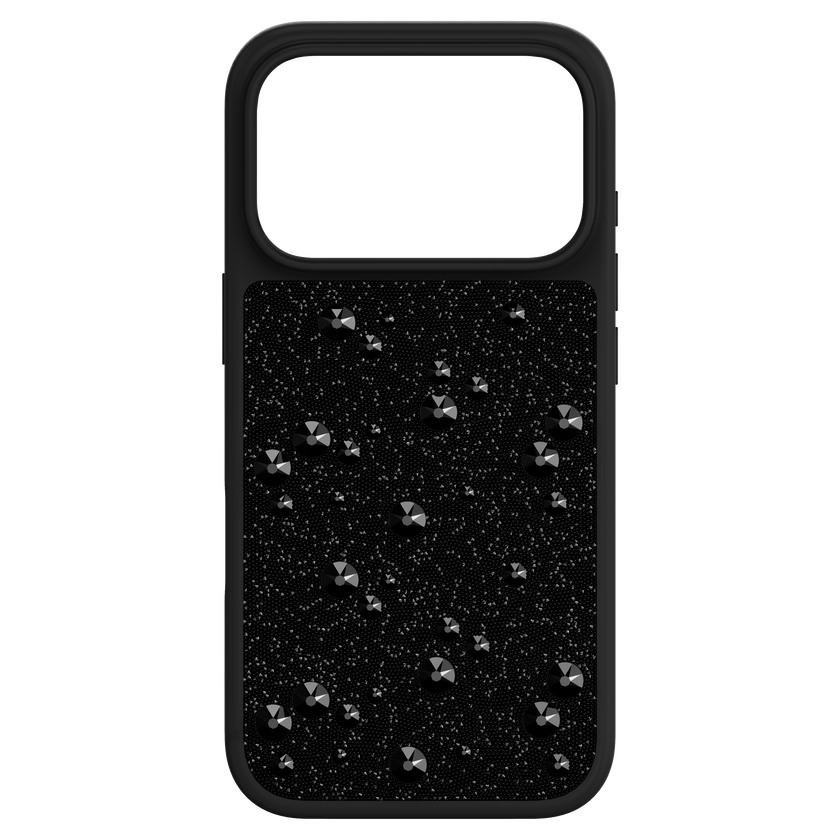 swarovski high smartphone case  flat back crystals  iphone  17 pro  black