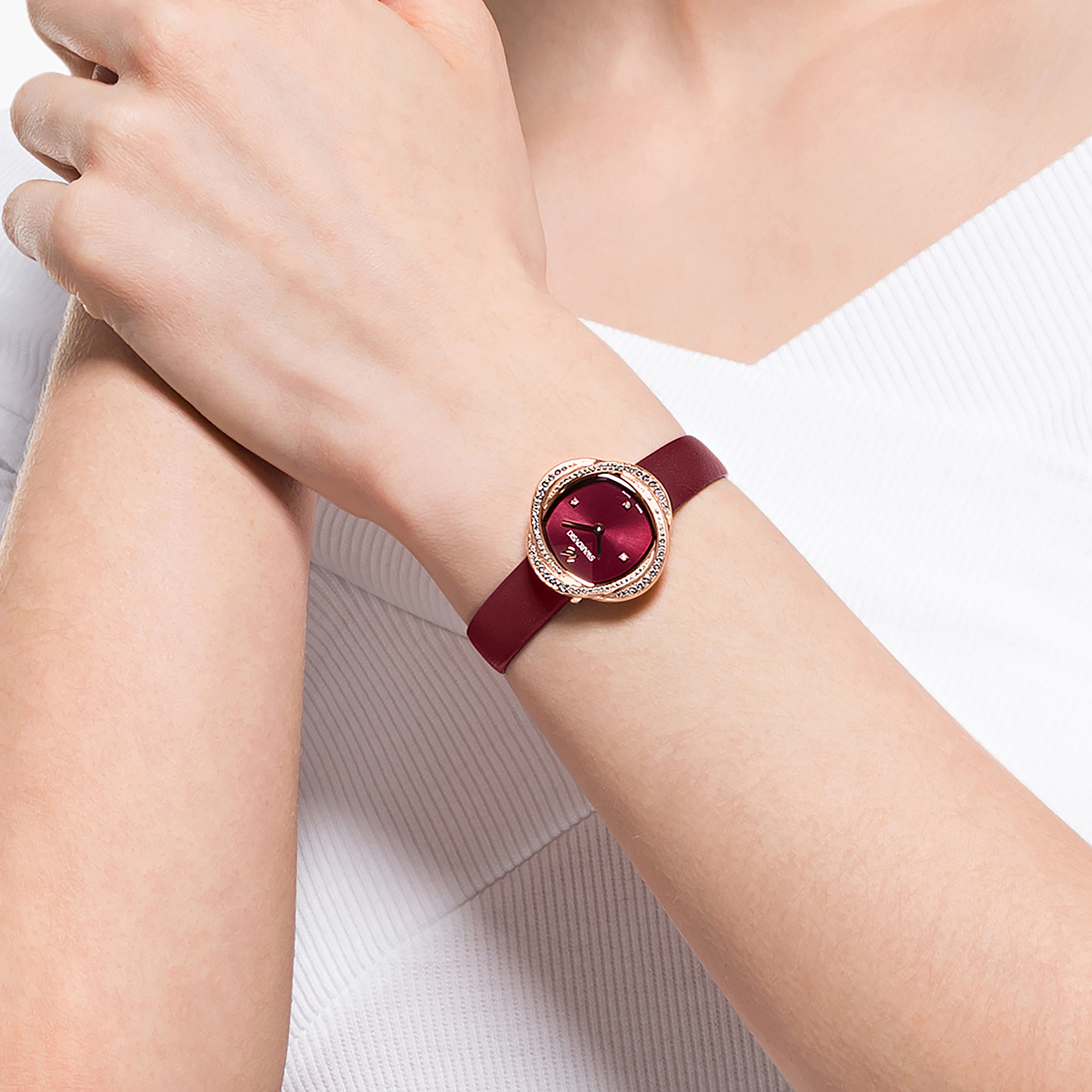 Swarovski red crystal on sale watch