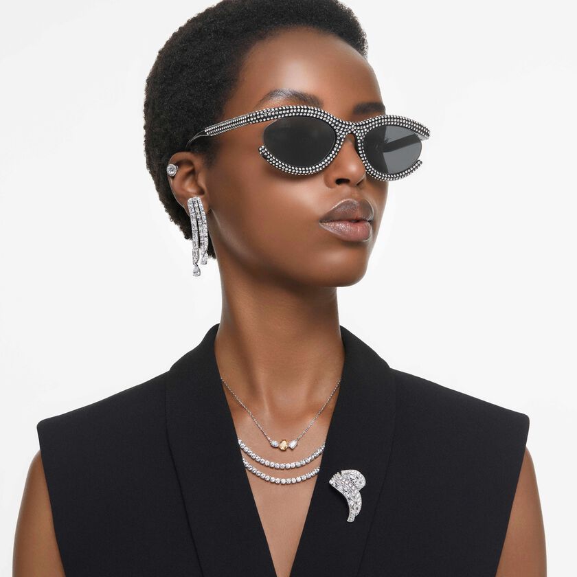 swarovski sunglasses  oval shape  sk6006  black
