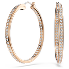 swarovski sommerset hoop earrings  white  18k rose gold finish