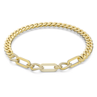Dextera necklace, Pavé, Statement, Mixed links, White, Gold-tone plated