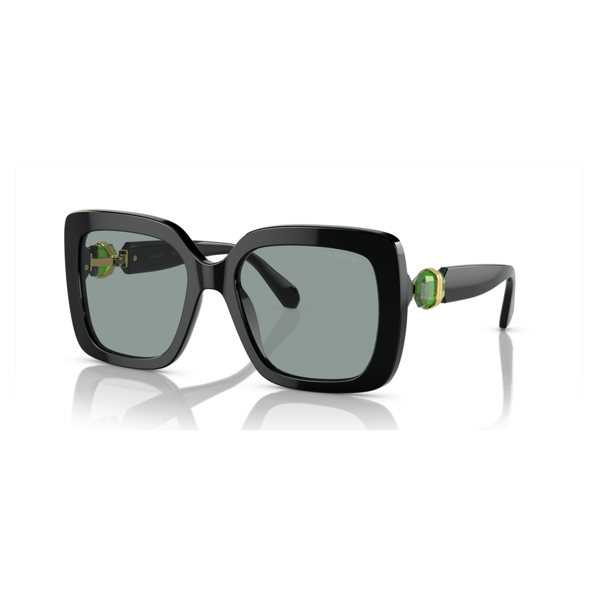 swarovski sunglasses  oversized  square shape  sk6001el  black