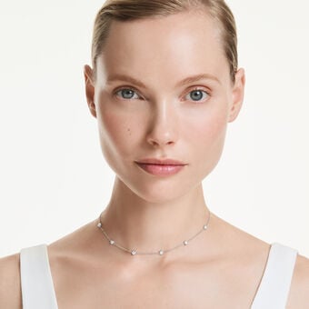 swarovski octagon necklace  lab grown diamonds 0 7 ct tw  round shape  sterling silver