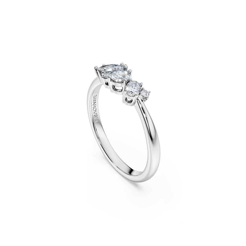 swarovski galaxy ring  lab grown diamonds 0 43 ct tw  mixed shapes  sterling silver