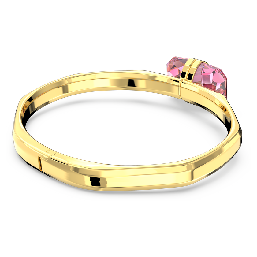 swarovski lucent bangle  magnetic closure  pink  gold tone plated