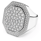 swarovski dextera cocktail ring  octagon shape  white  rhodium plated