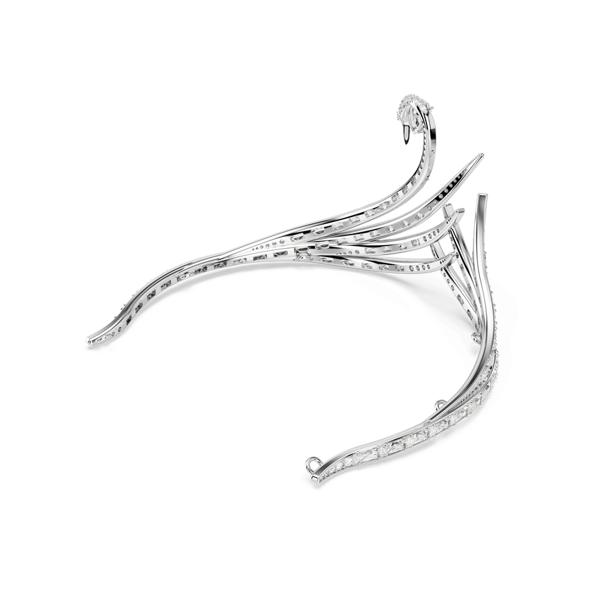 swarovski vienna tiara  mixed cuts  swan  white  rhodium plated