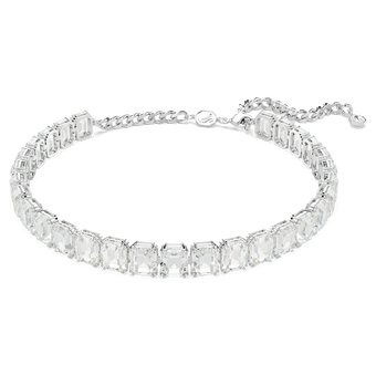 swarovski millenia choker octagon cut white rhodium plated